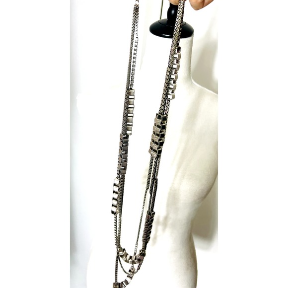 Lee Angel silver layered heavy chain Y2K revolve - Picture 4 of 6